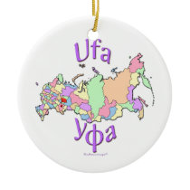 Ufa Russia Map Ornament