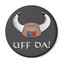 Uff Da! Viking Hat Refrigerator Magnet