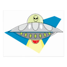 UFO Beam Up Postcard