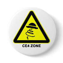 UFO CE4 Zone Warning Sign Button by perpersky UFO CE4 Zone Warning Sign Button