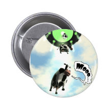 UFO Cow Abduction Button