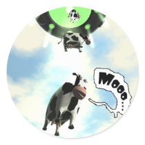 UFO Cow Abduction Sticker