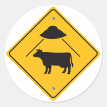 UFO Cow Abuction Sticker
