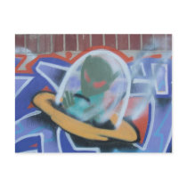 UFO Graffiti 01 Postcard by MDKgraphics UFO Graffiti 01 Postcard