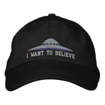 UFO I WANT TO BELIEVE BASEBALL HAT EMBROIDERED HAT