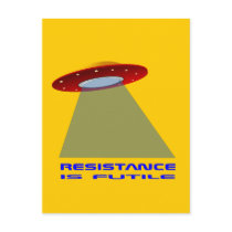 UFO  landing Postcard