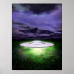 UFO night landing posters