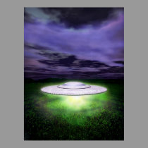 UFO night landing posters