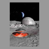 UFO on the moon posters