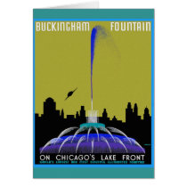 UFO over Chicago - Buckingham Fountain Greeting Card