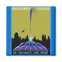UFO over Chicago - Buckingham Fountain Magnets