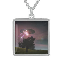 UFO Over Powerlines 2 Necklace