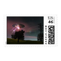 UFO Over Powerlines 2 Postage