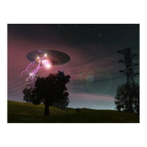 UFO Over Powerlines 2 Poster posters