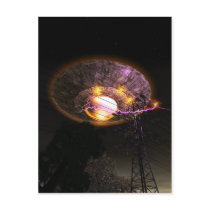 UFO Over powerlines Postcard by MDKgraphics UFO Over powerlines Postcard