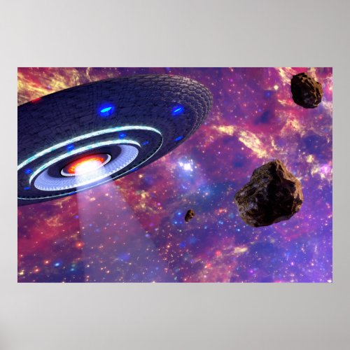 UFO Space Galaxy Poster