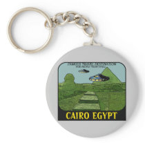 UFO'S OVER CAIRO EGYPT TRAVEL DESIGN KEYCHAIN