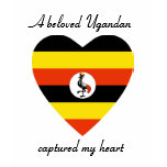 Uganda Flag Heart Custom T-Shirt