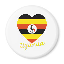 Uganda Flag Heart magnets