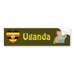 Uganda Flag Heart + Map Bumper Sticker bumper stickers