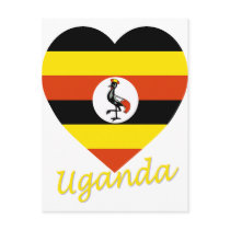 Uganda Flag Heart postcards by Vexillophile Uganda Flag Heart postcards
