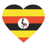 Uganda Flag Heart Sticker