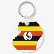 Uganda flag map keychains