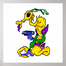 Ugly Armed Alien Print