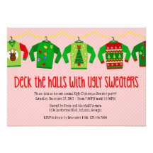 Ugly Christmas Sweater Christmas Party Invitation
