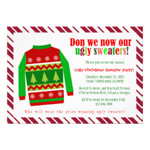 Ugly Christmas Sweater Christmas Party Invitation