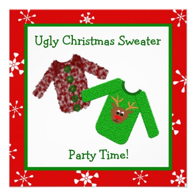 Ugly Christmas Sweater Christmas Party Invitations