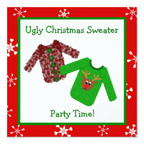 Ugly Christmas Sweater Christmas Party Invitations