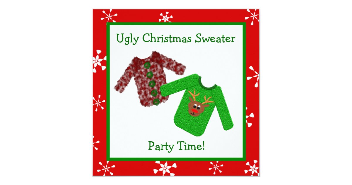 ugly christmas sweater christmas party invitations zazzle christmas engagement ornaments