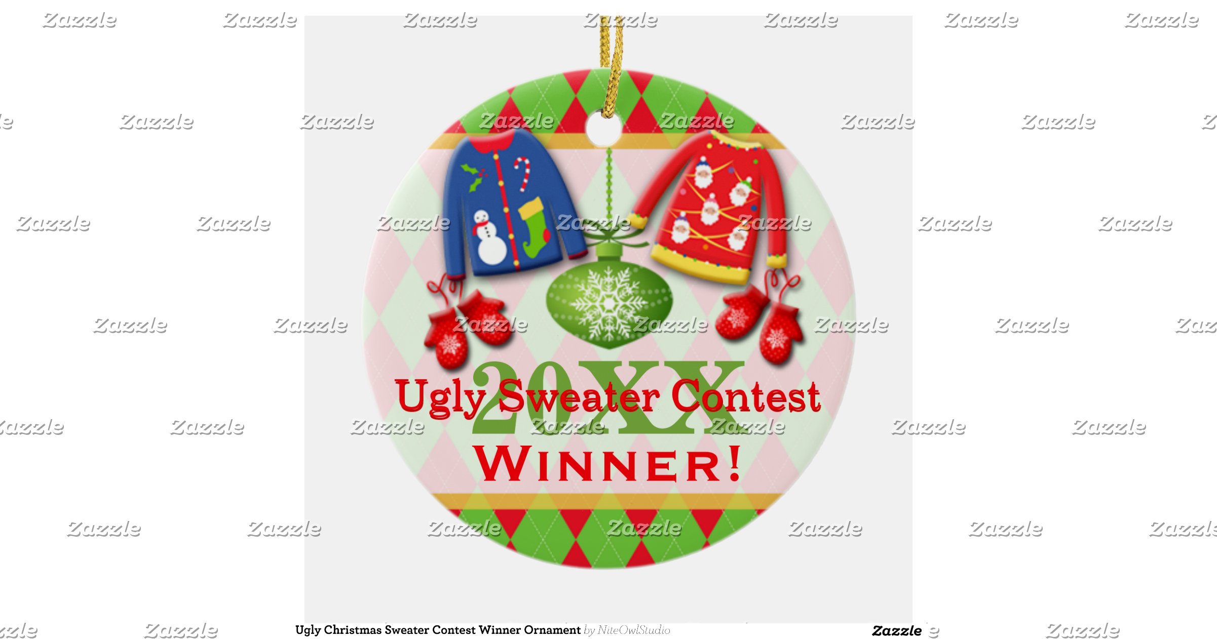 ugly christmas sweater contest winner ornament ugly christmas sweater contest winner