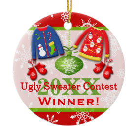 Ugly Christmas Sweater Contest Winner Ornament 4