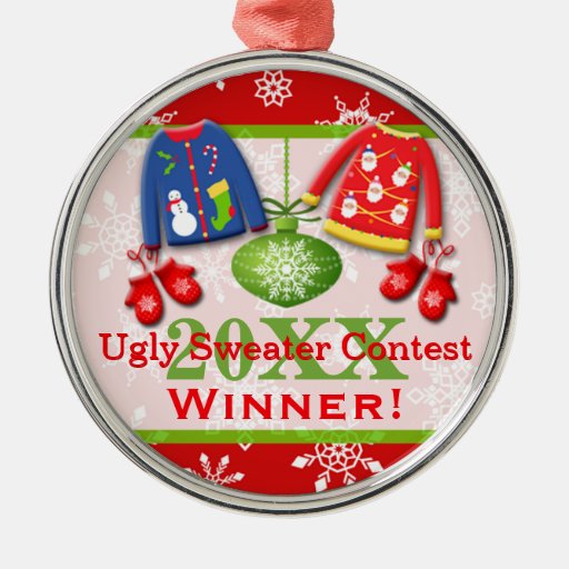 ugly christmas sweater contest winner ornament 5 zazzle ugly christmas sweater contest winner ornament 5 zazzle