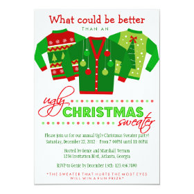 Ugly Christmas Sweater Holiday Party 5x7 Paper Invitation Card