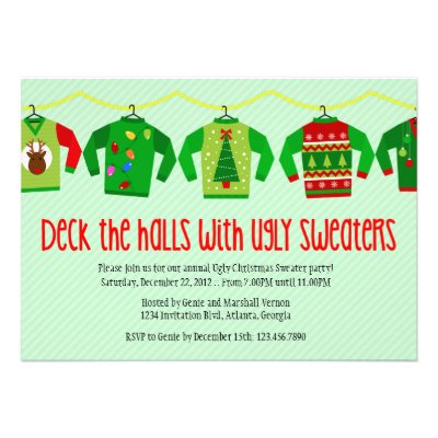 Ugly Christmas Sweater Holiday Party Invitation