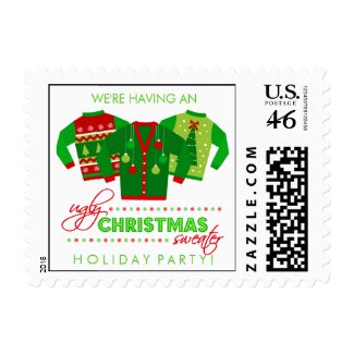 Ugly Christmas Sweater Holiday Party Stamps