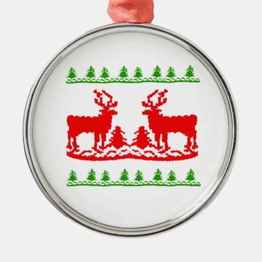 ugly christmas sweater metal ornament zazzle ugly christmas sweater metal ornament zazzle