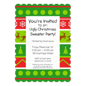 Ugly Christmas Sweater Party 5x7 Paper Invitation Card
