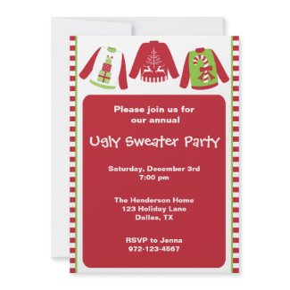 Ugly Christmas Sweater Party Invitations 