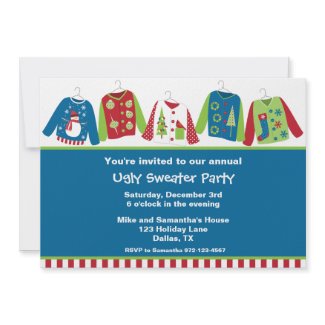 Ugly Christmas Sweater Party Invitations 