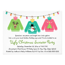 Ugly Christmas Sweater Party Invitations