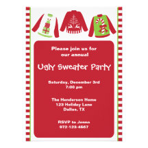 Ugly Christmas Sweater Party Invitations