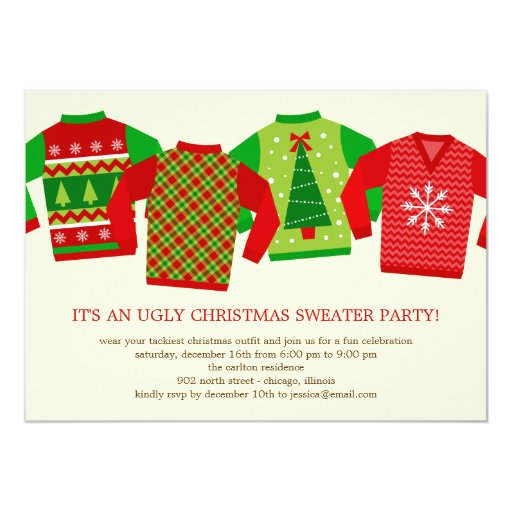 ugly christmas sweaters holiday party invitation 5 quot x 7 ugly christmas sweaters holiday party invitation 5 quot x 7