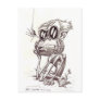 Ugly Monkey with Flower and Bug (Postcard)