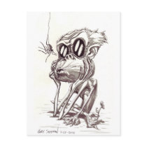 Ugly Monkey with Flower and Bug (Postcard) by Gary_Shipman Ugly Monkey with Flower and Bug (Postcard)