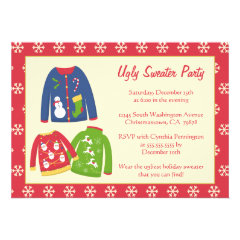 Ugly sweater christmas holiday party invitation