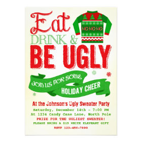 Ugly Sweater Christmas Party Holiday Invitation